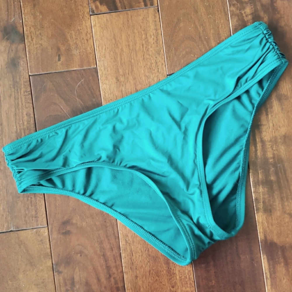 Bikini Ruched Bottom Swimsuit‎ Green Sz M